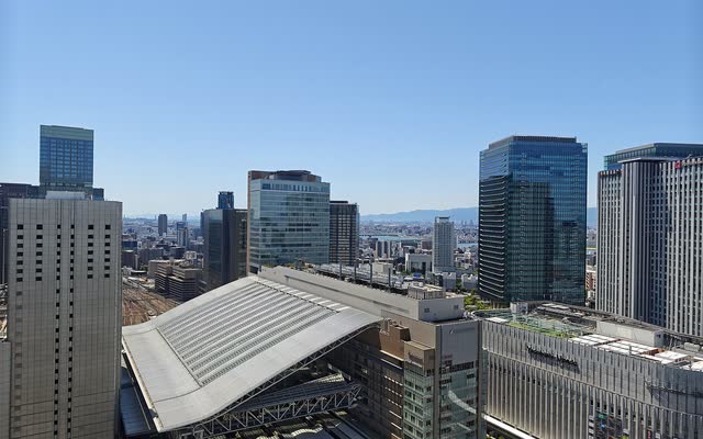 Umeda skyline, Osaka, with the Umeda Sky Building in the middle distance